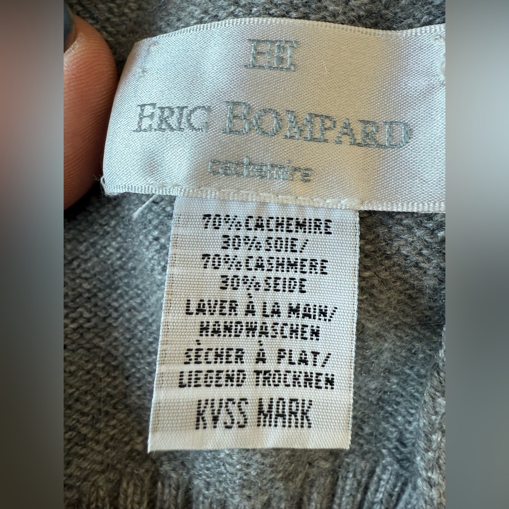 Eric Bombard cachemire light grey knit scarf - like new! - Picture 3 of 3